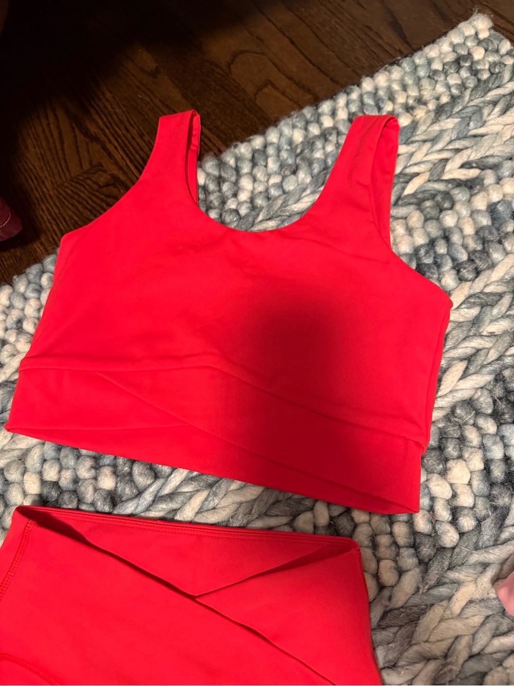 Women's Red High-Rise Leggings & Bra Set — activewear Salt Project